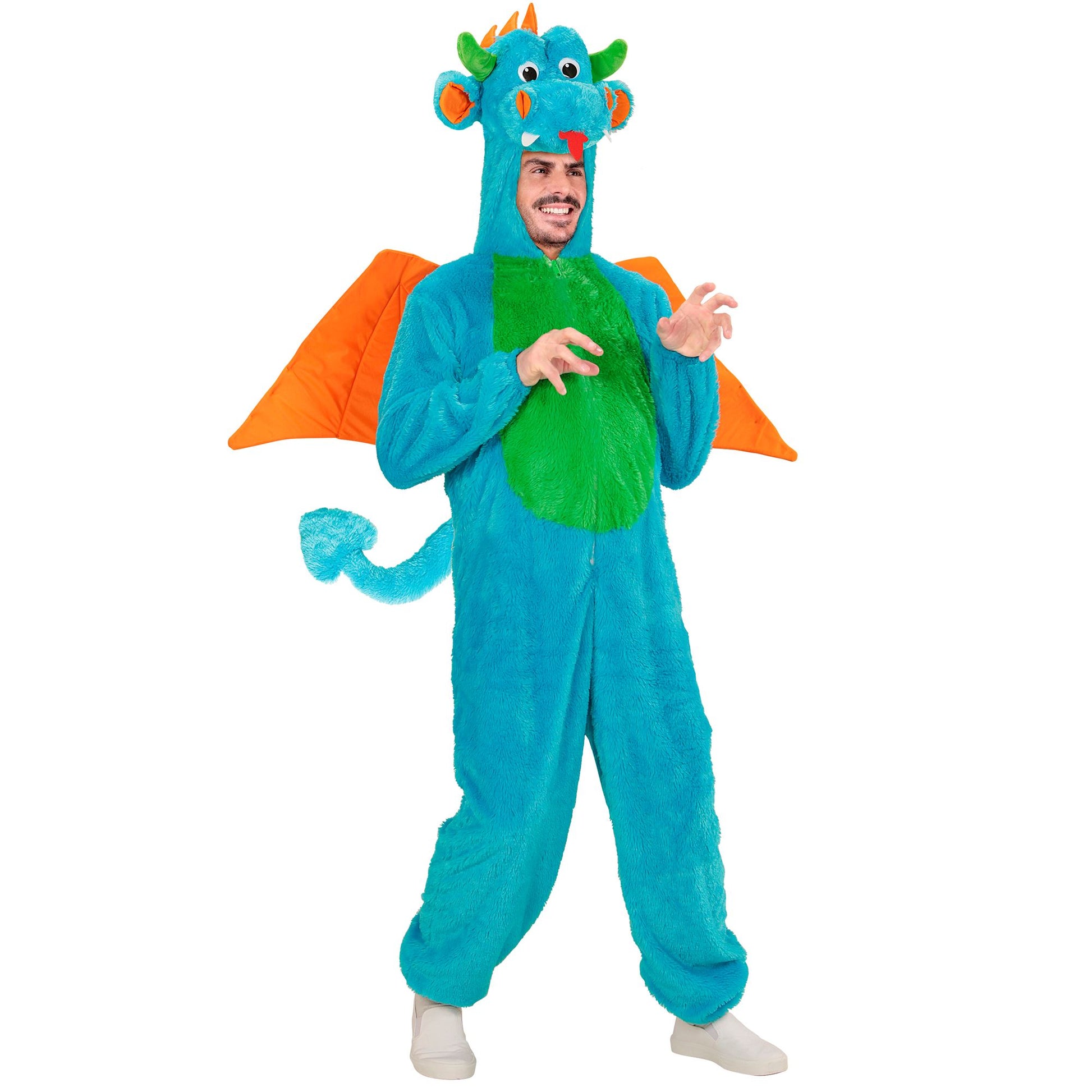 "DRACHEN SOFT PLÜSCHKOSTÜM" (Overall mit Kapuze und Maske) – Detailansicht