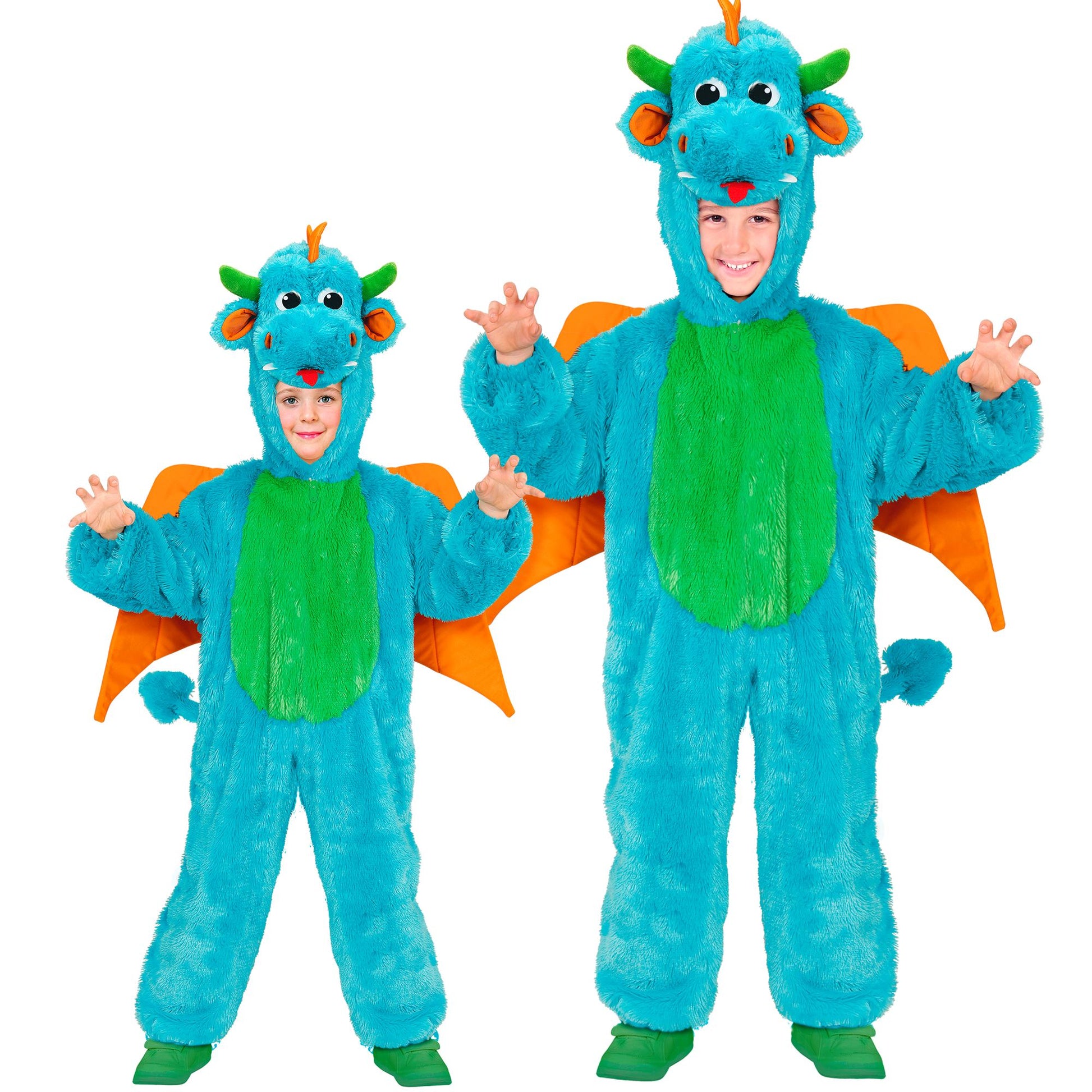 "DRACHEN SOFT PLÜSCHKOSTÜM" (Overall mit Kapuze und Maske) – Vorderansicht