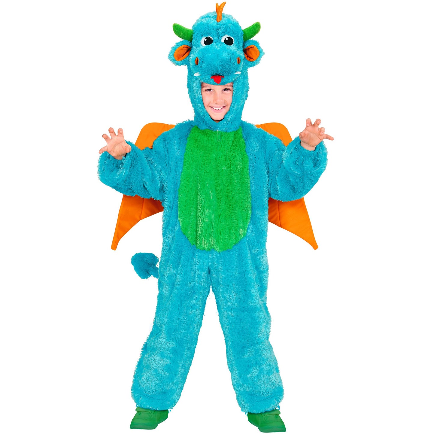 "DRACHEN SOFT PLÜSCHKOSTÜM" (Overall mit Kapuze und Maske) – Detailansicht