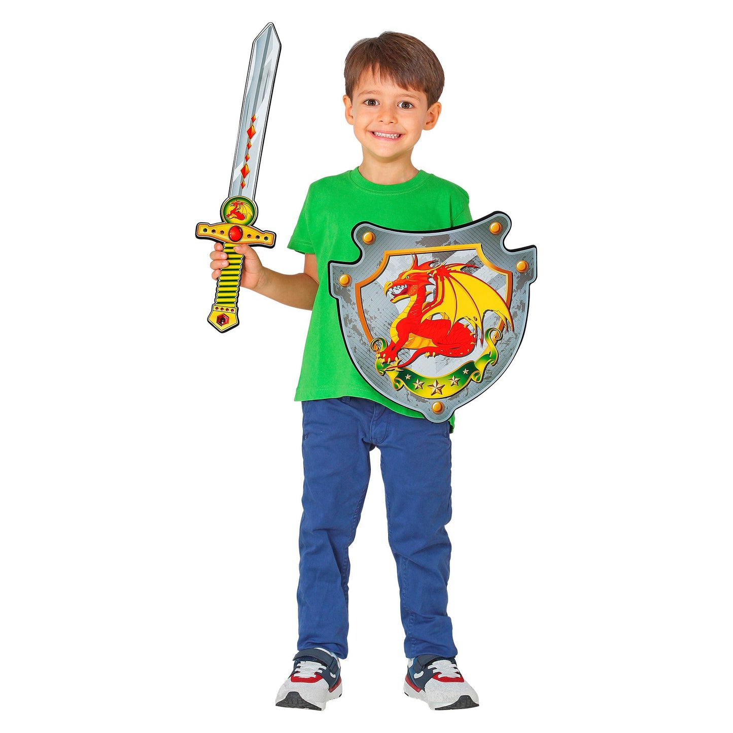 "DRACHENRITTER SCHWERT & SCHILD" aus weichem Schaumstoff - Schwert 52 cm, Schild 33 x 35 cm – Ansicht 3