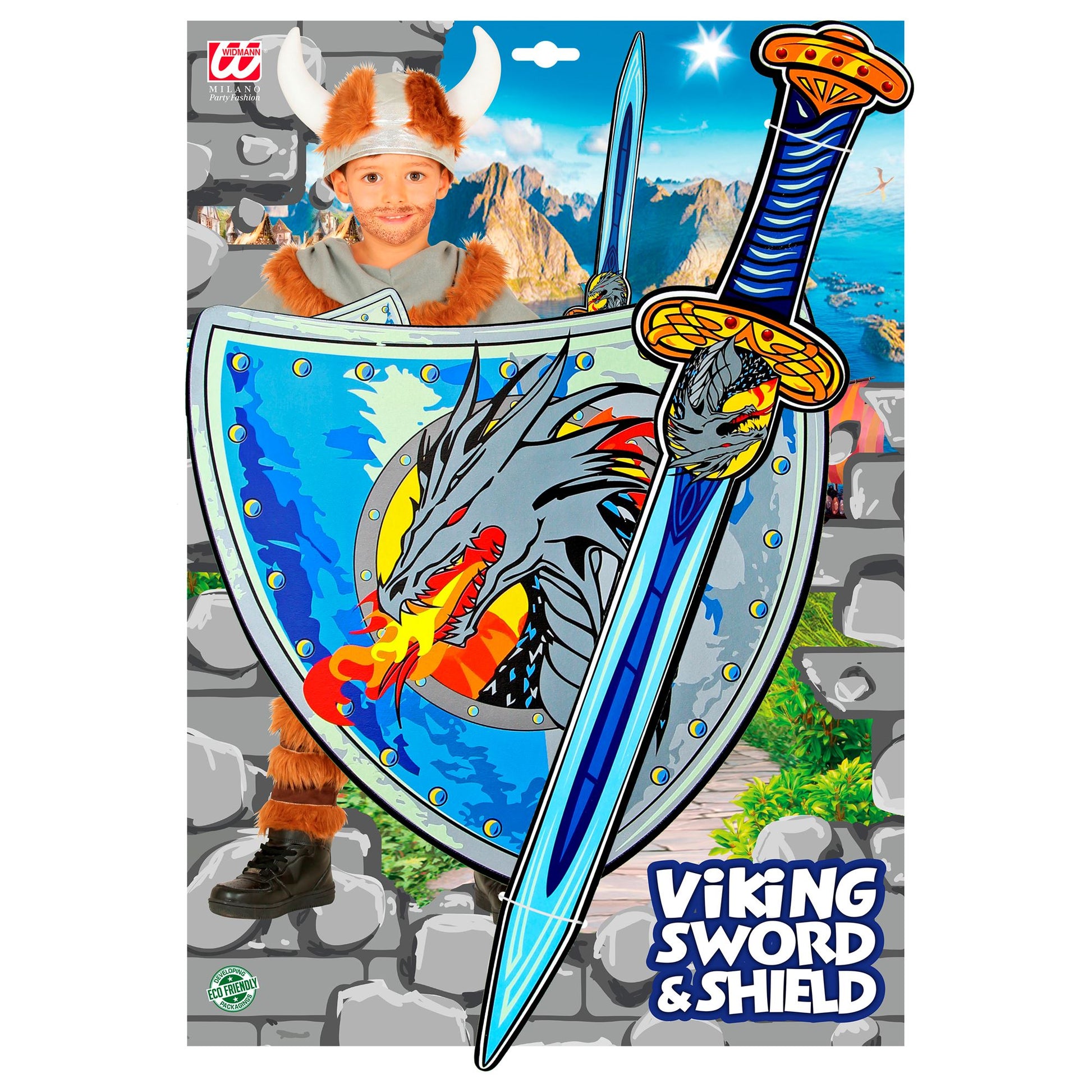 "DRACHENVIKINGER SCHWERT & SCHILD" aus weichem Schaumstoff - Schwert 52 cm, Schild 30 x 28 cm – Detailansicht