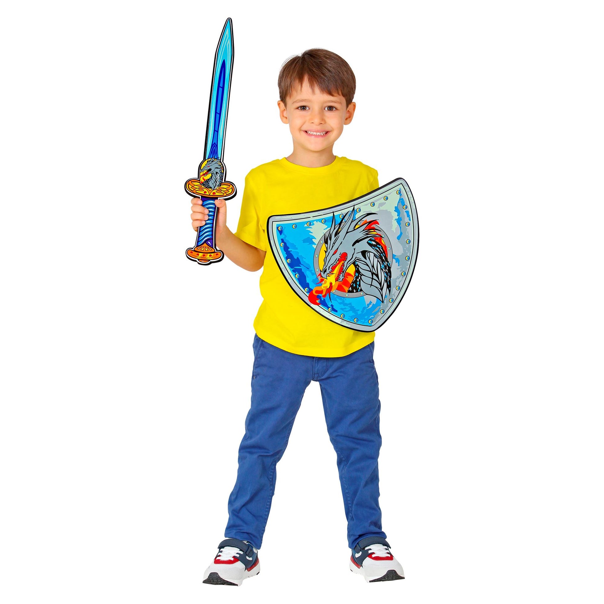 "DRACHENVIKINGER SCHWERT & SCHILD" aus weichem Schaumstoff - Schwert 52 cm, Schild 30 x 28 cm – Ansicht 3