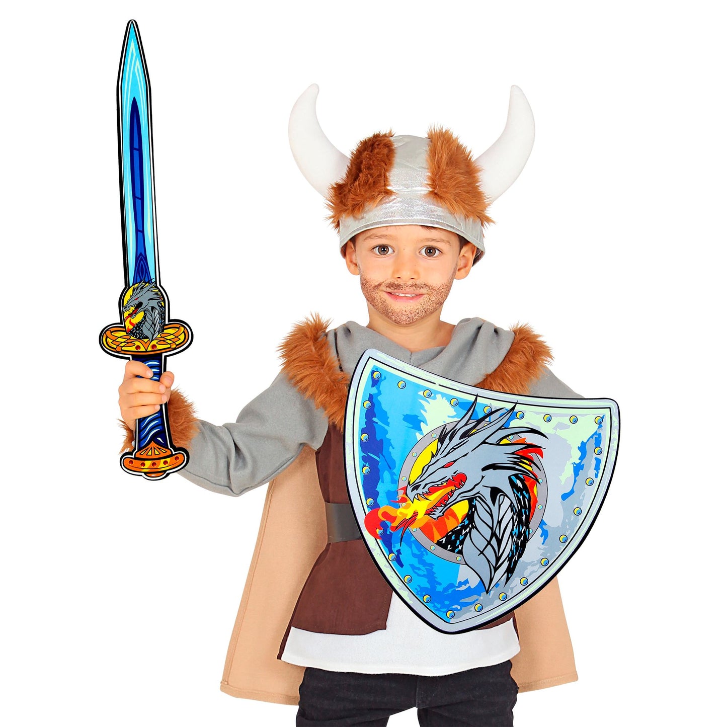 "DRACHENVIKINGER SCHWERT & SCHILD" aus weichem Schaumstoff - Schwert 52 cm, Schild 30 x 28 cm – Ansicht 5