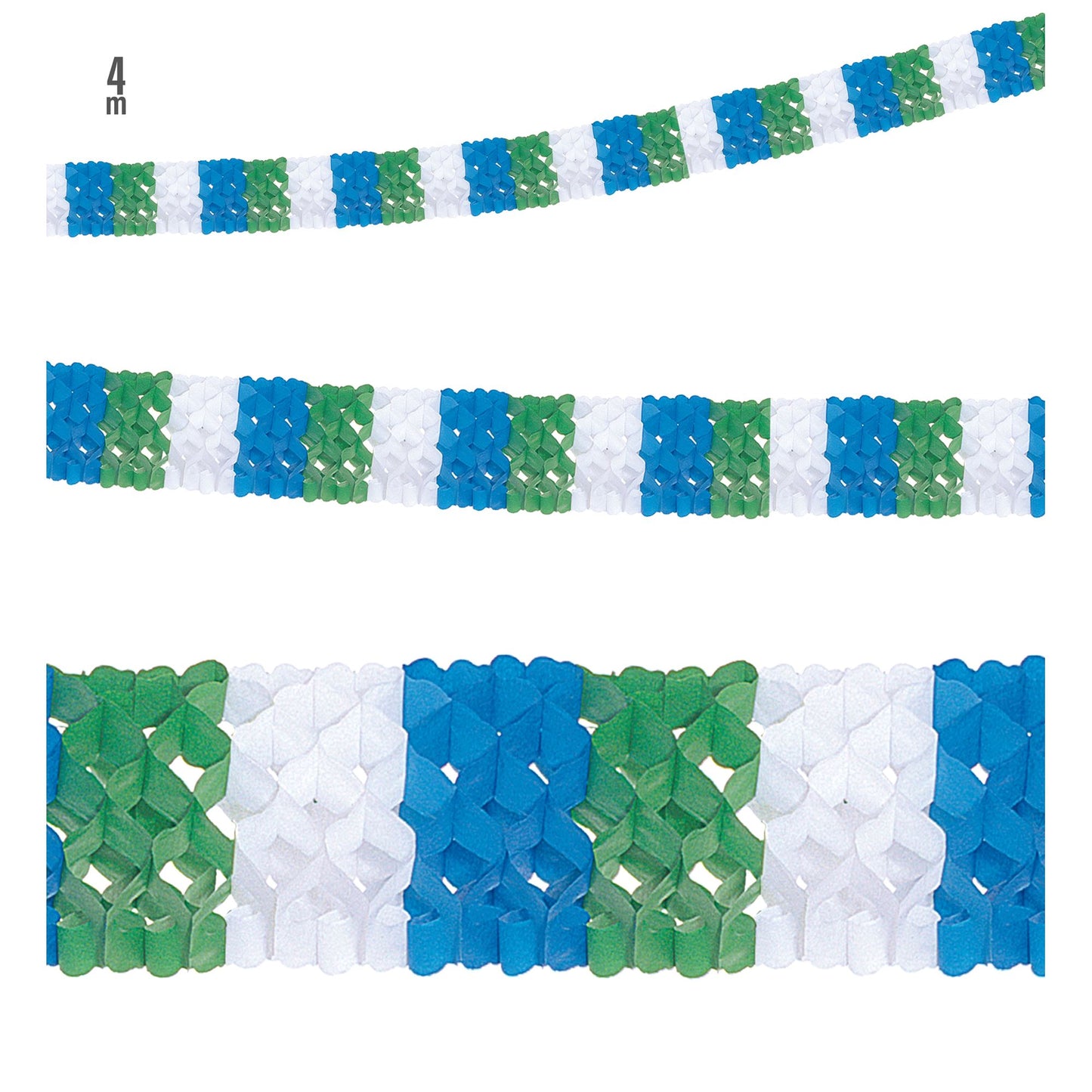 "DREIFARBIGE GIRLANDE" Ø 18 cm - 4m – Vorderansicht