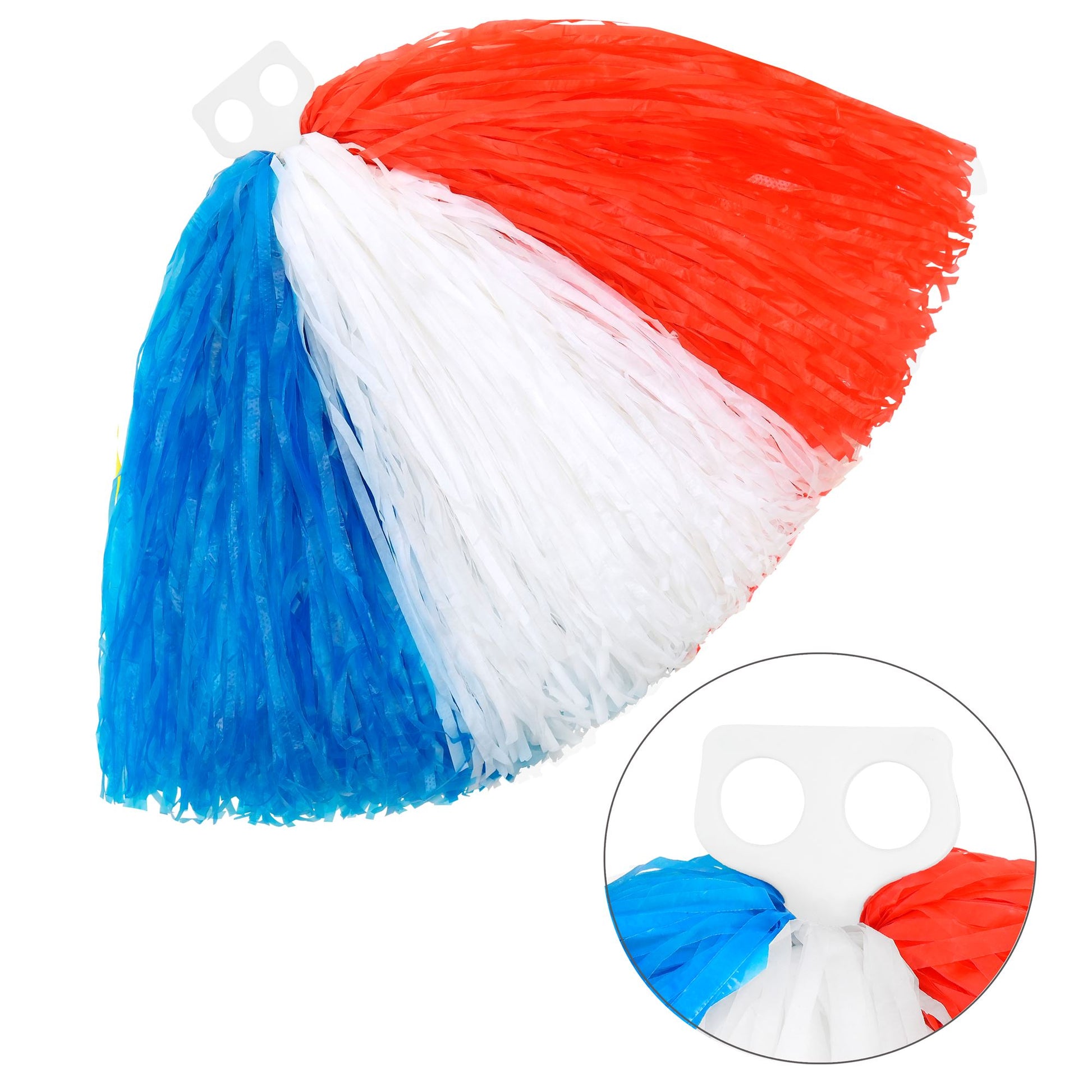 "DREIFARBIGE POM POM" blau/weiß/rot – Vorderansicht