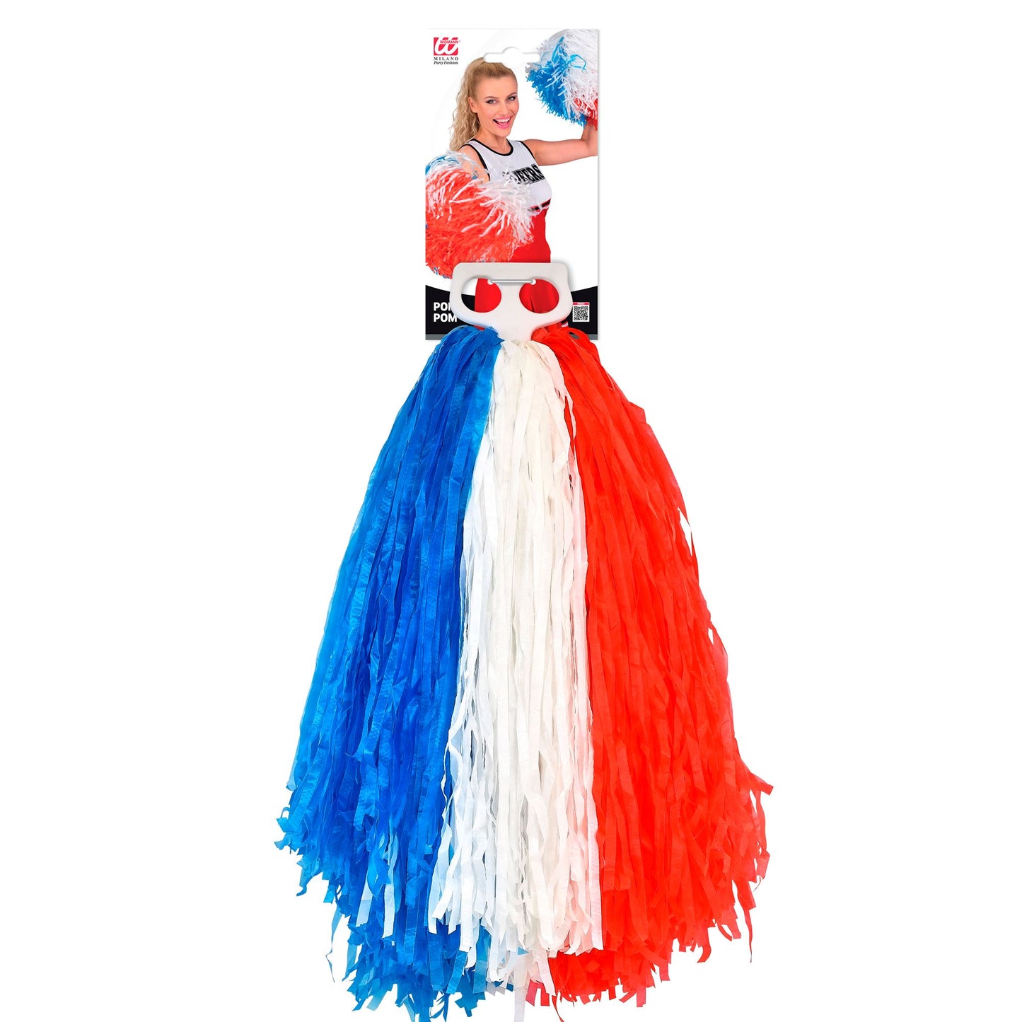 "DREIFARBIGE POM POM" blau/weiß/rot – Ansicht 3