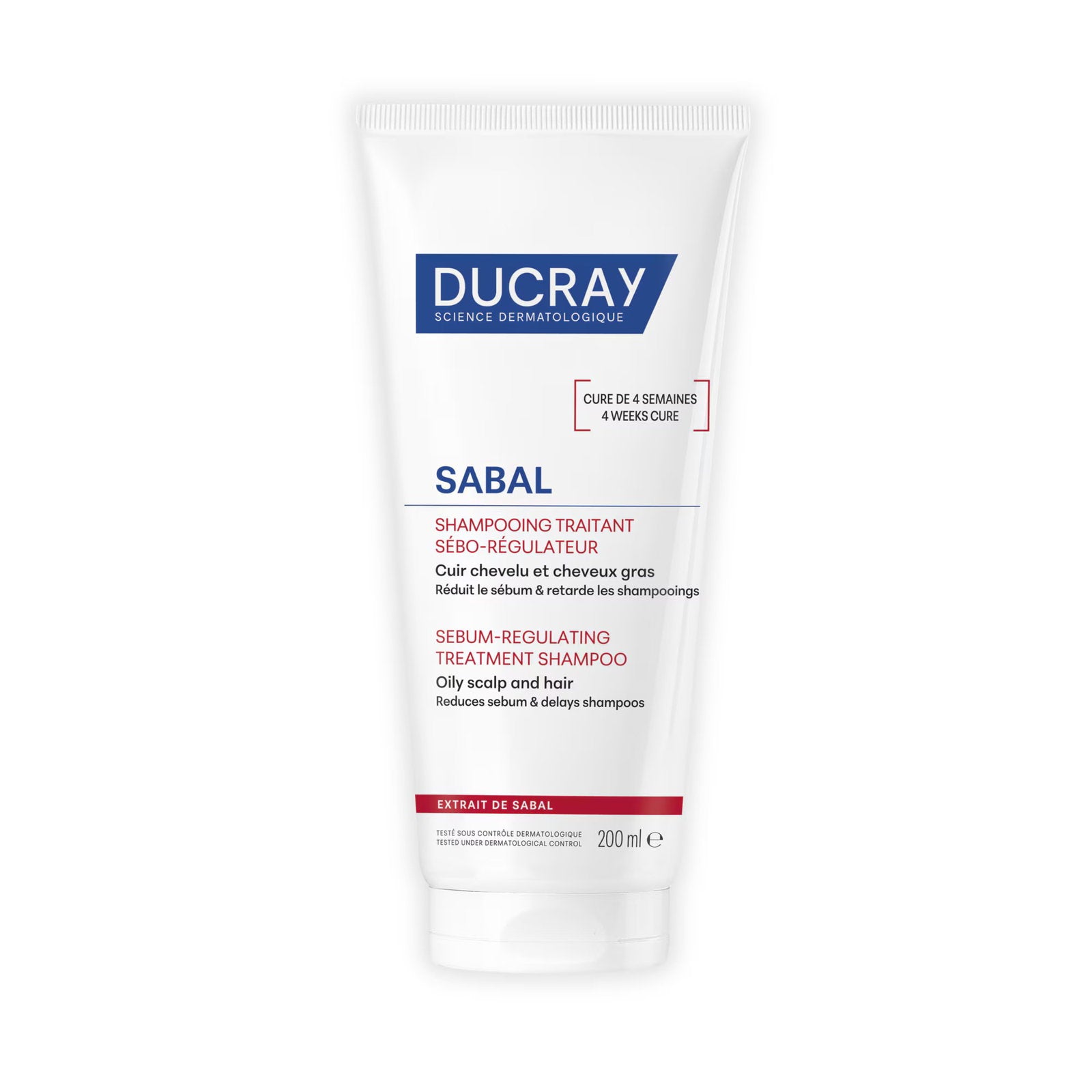 Ducray Ducray, Sabal Argeal, Haarbehandlung Shampoo, Sebumkontrolle, Für fettiges Haar, 200 ml Regular