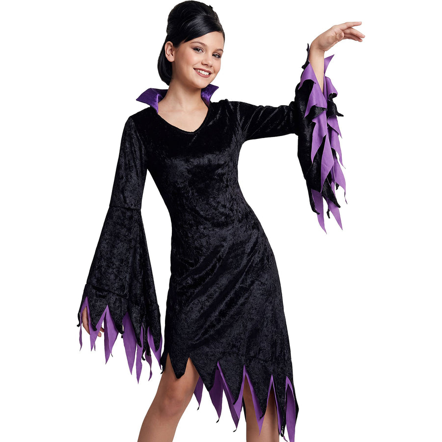 "DUNKLE GEBIETERIN" sort. in 2 Farben (Kleid mit Kragen, Halsband) – Detailansicht