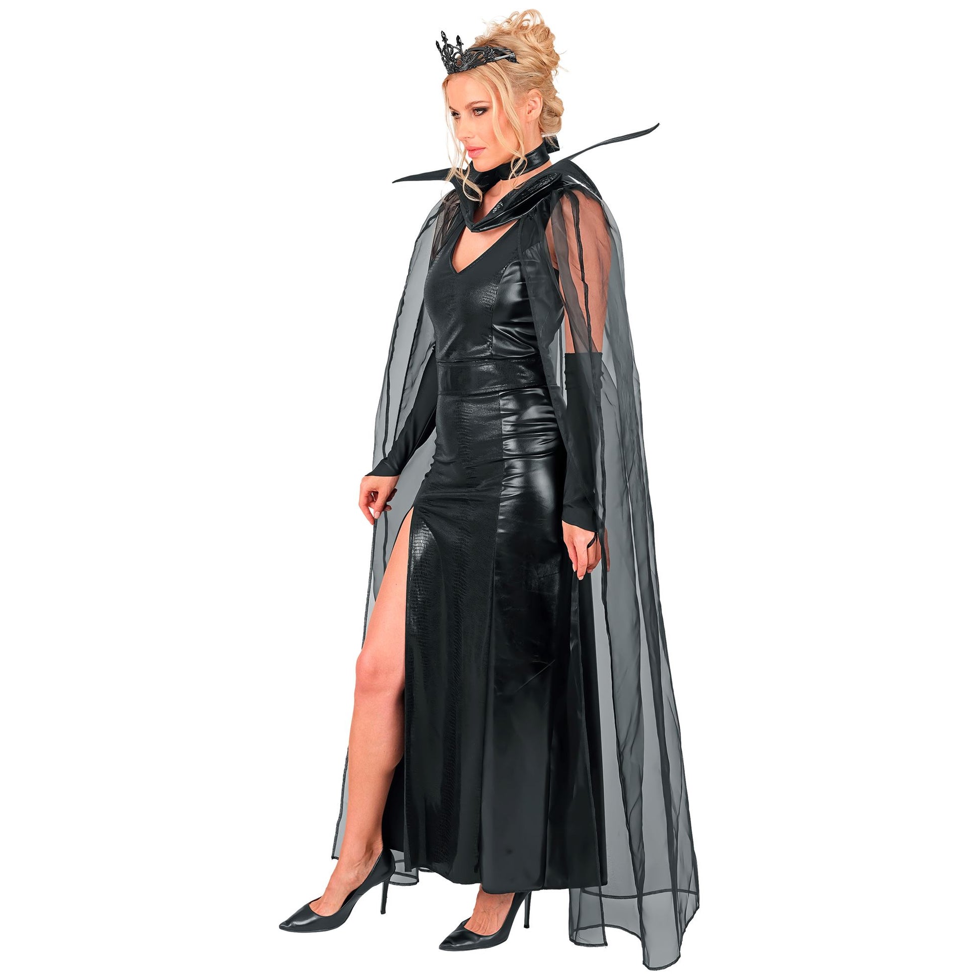 "DUNKLE KÖNIGIN" (Kleid, Gürtel, Halsband, Krone, Umhang) – Ansicht 4