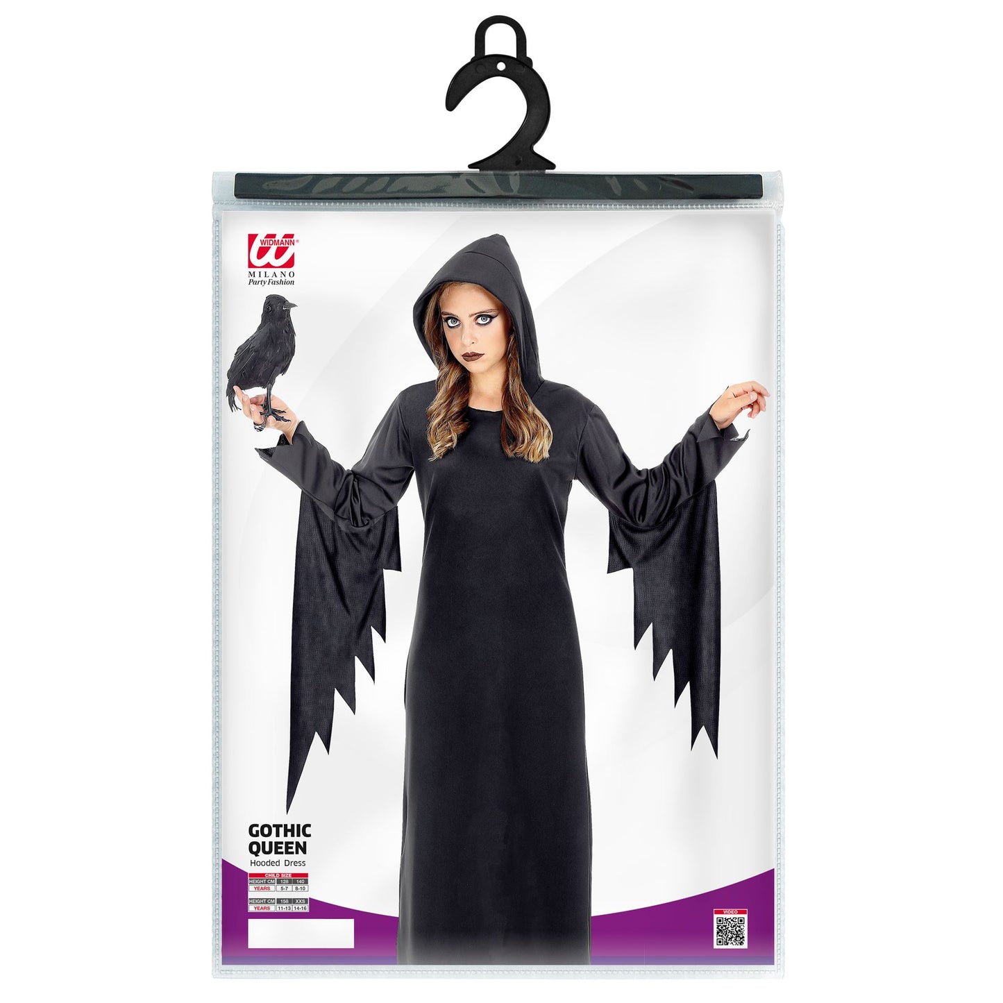 "DUNKLE KÖNIGIN" (Kleid mit Kapuze) – Ansicht 3