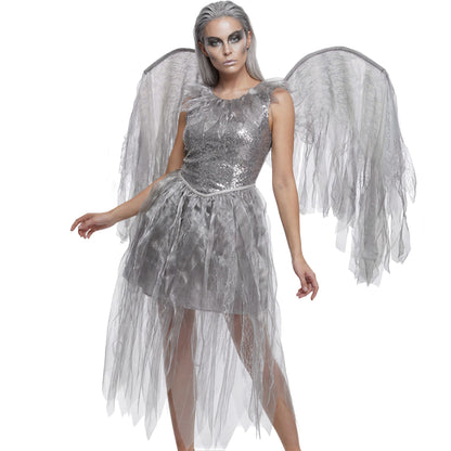 "DUNKLER ENGEL" (Kleid, Flügel) – Vorderansicht