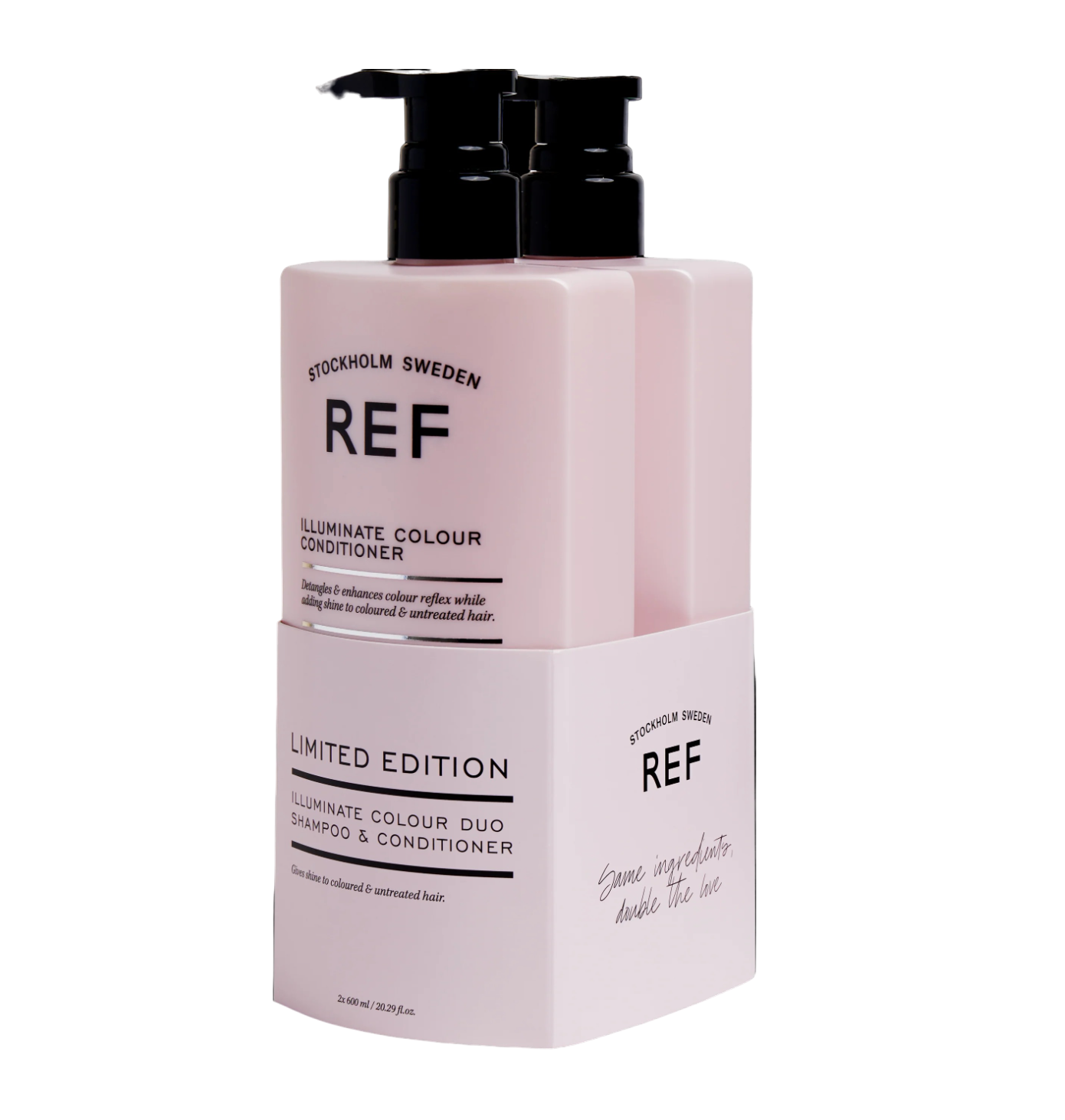 Duo Set Ref Stockholm: Illuminate Colour, Acai Oil, Hair Shampoo, Color Enhancing, 600 ml + Illuminate Colour, Sulfates-Free, Hair Conditioner, Nourishes And Enhances Tone, 600 ml