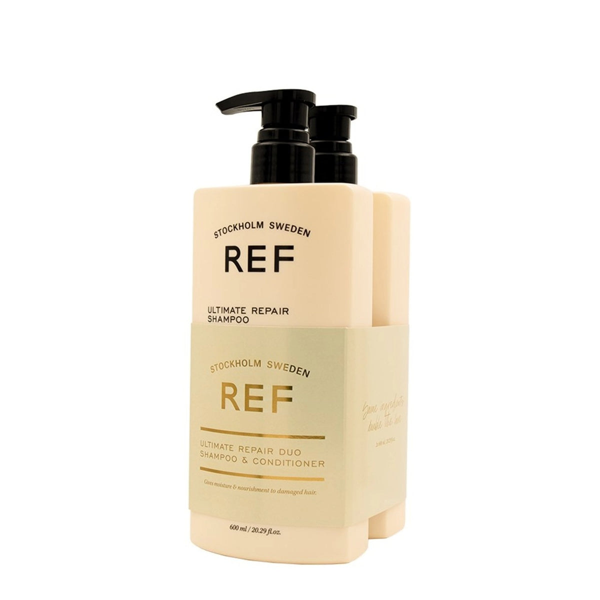 Duo Set Ref Stockholm: Ultimate Repair, Sulfates-Free, Hair Conditioner, For Hydrate/Detangle & Shine, 600 ml + Ultimate Repair, Sulfates-Free, Hair Shampoo, Repairing & Strengthening, 600 ml
