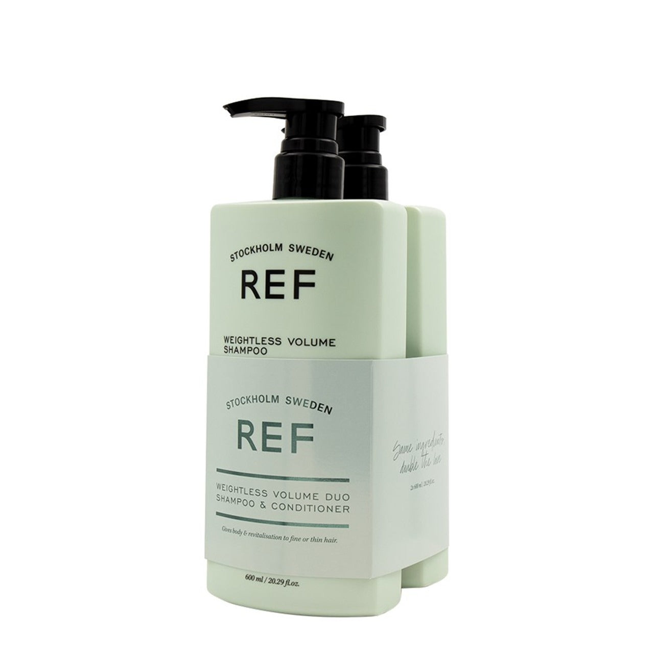 Duo Set Ref Stockholm: Weightless Volume, Sulfates-Free, Hair Shampoo, For Volume & Texture, 600 ml + Weightless Volume, Sulfates-Free, Hair Conditioner, Smoothens & Volume, 600 ml