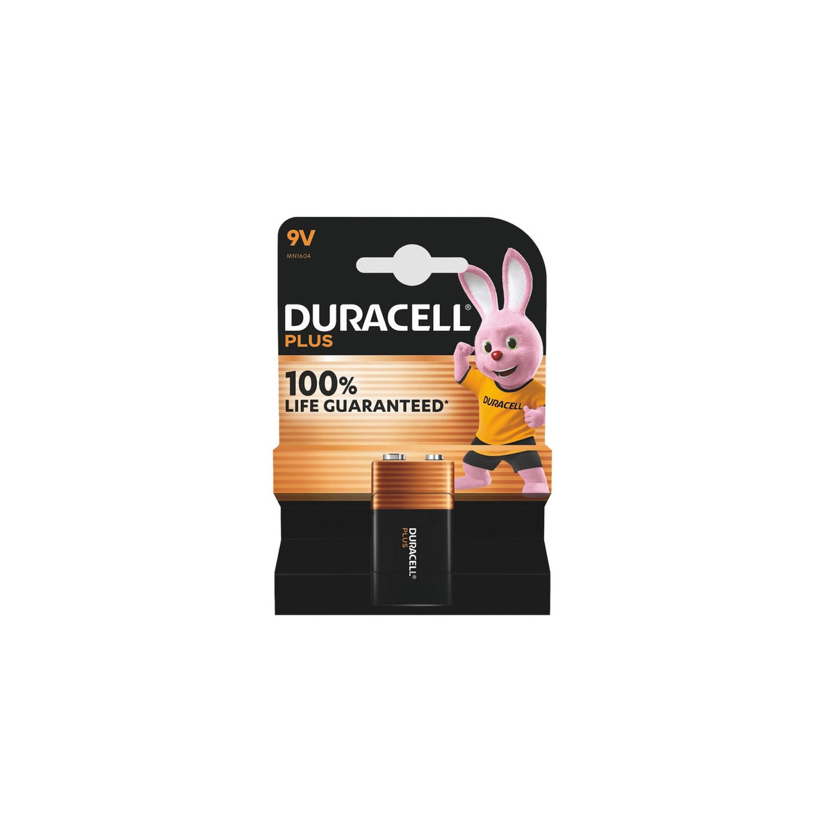 Duracell Plus Power 9V Alkaline-Batterie 6LR61 MN1604, 1 Stück