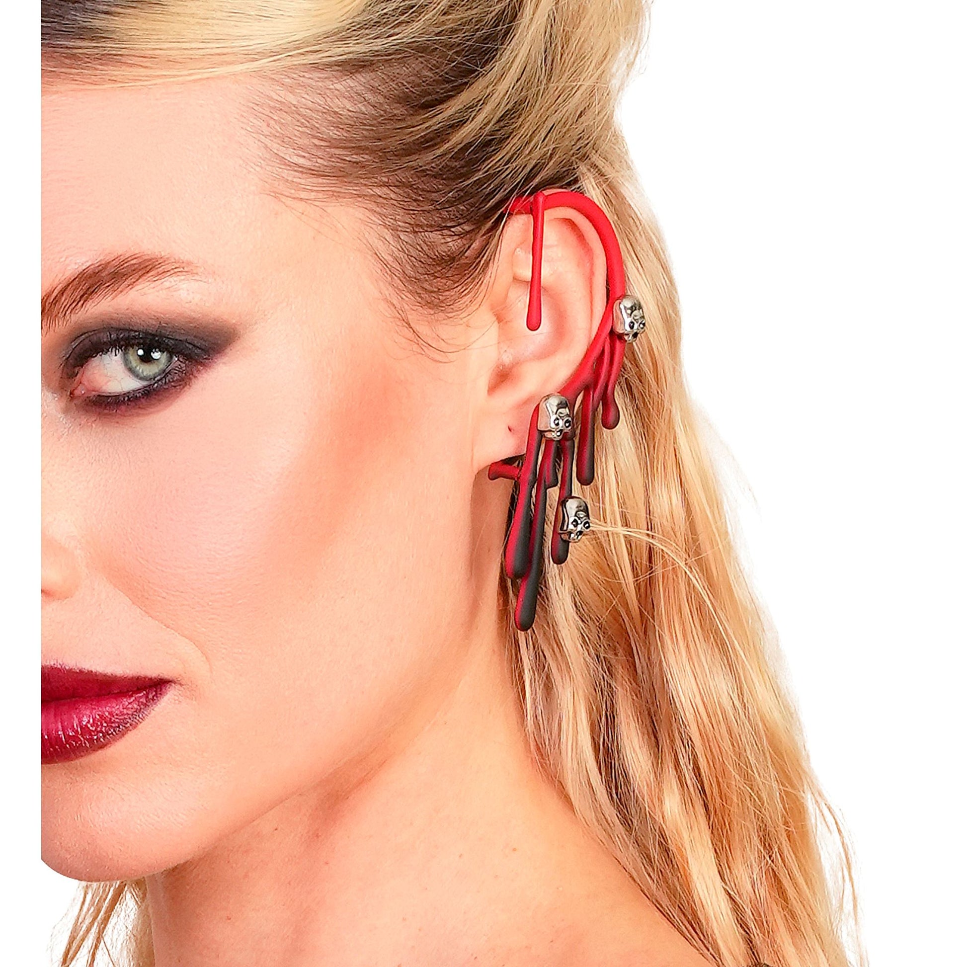 "EAR CUFF BLUTTROPFEN & TOTENKÖPFE" – Ansicht 3