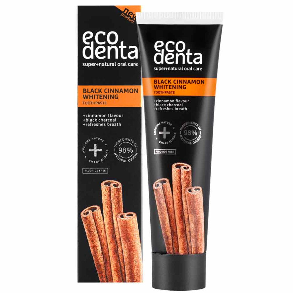 Ecodenta, Black Cinnamon Whitening, Aufhellung, Zahnpasta, 100 ml