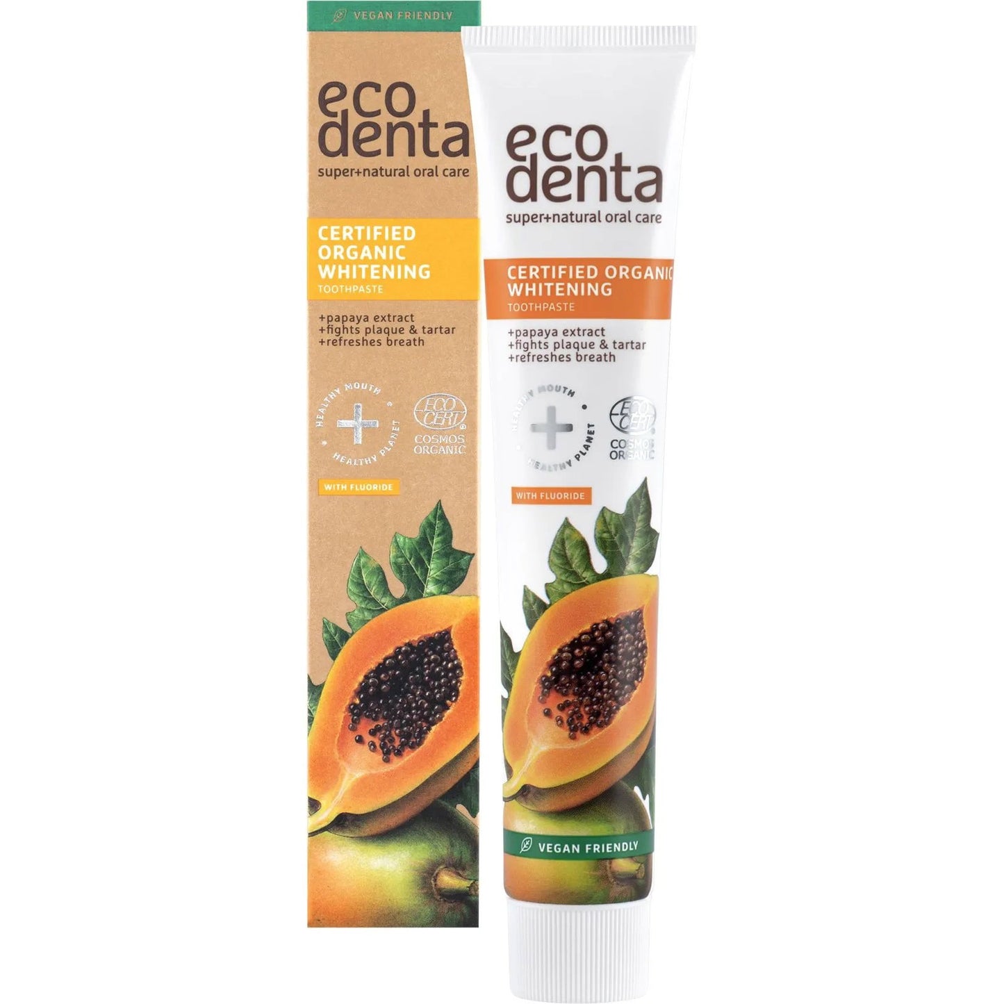 Ecodenta, Certified Organic Whitening, Papaya, Erfrischend, Zahnpasta, 75 ml