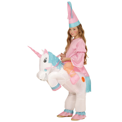 "EINHORN" (aufblasbares Kostüm m. integriertem Gebläse, Hut) – Vorderansicht