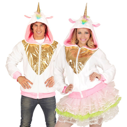 "EINHORN FANTASY" (Strickjacke mit Kapuze) – Vorderansicht