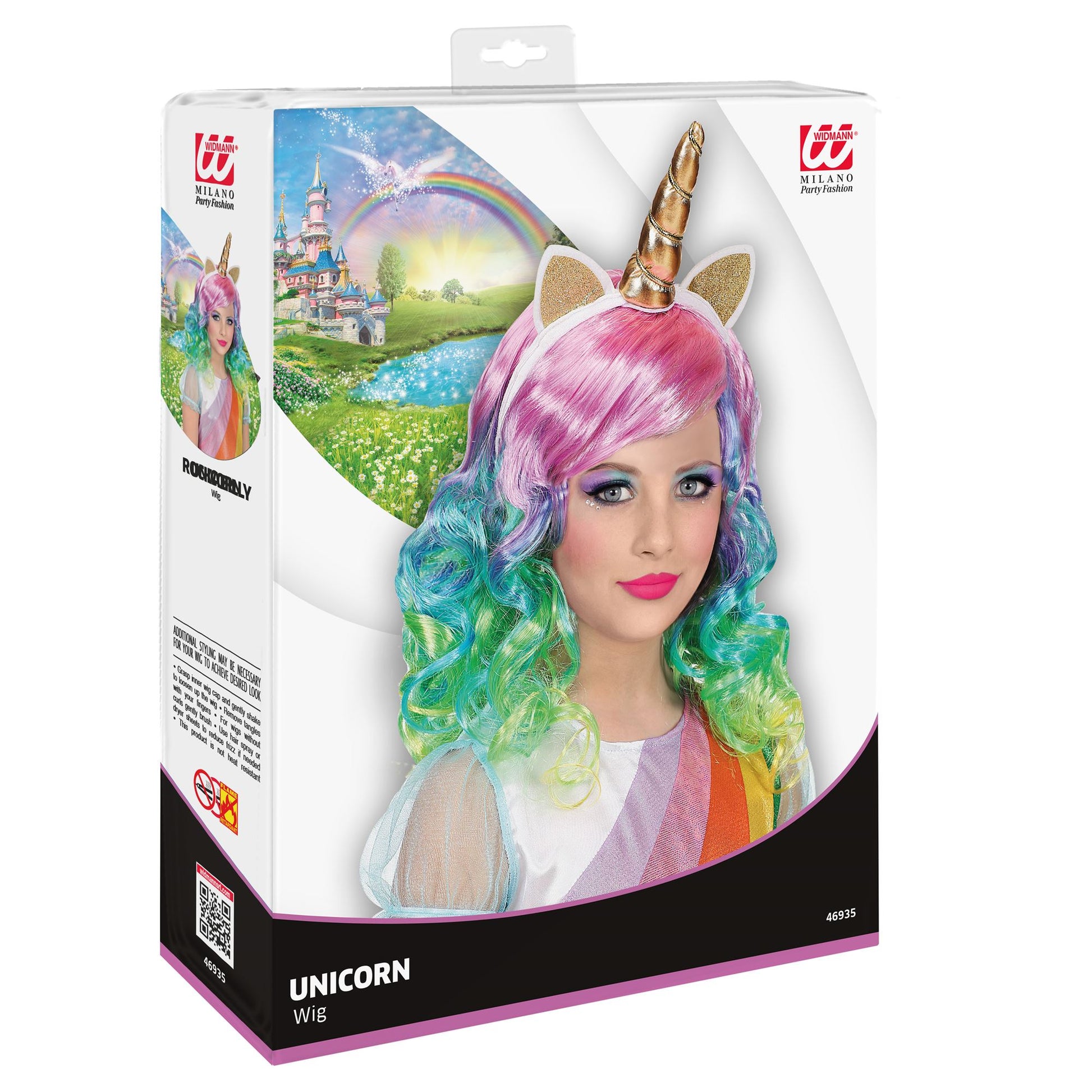 "EINHORN PERÜCKE & HAARREIF" in Box – Detailansicht
