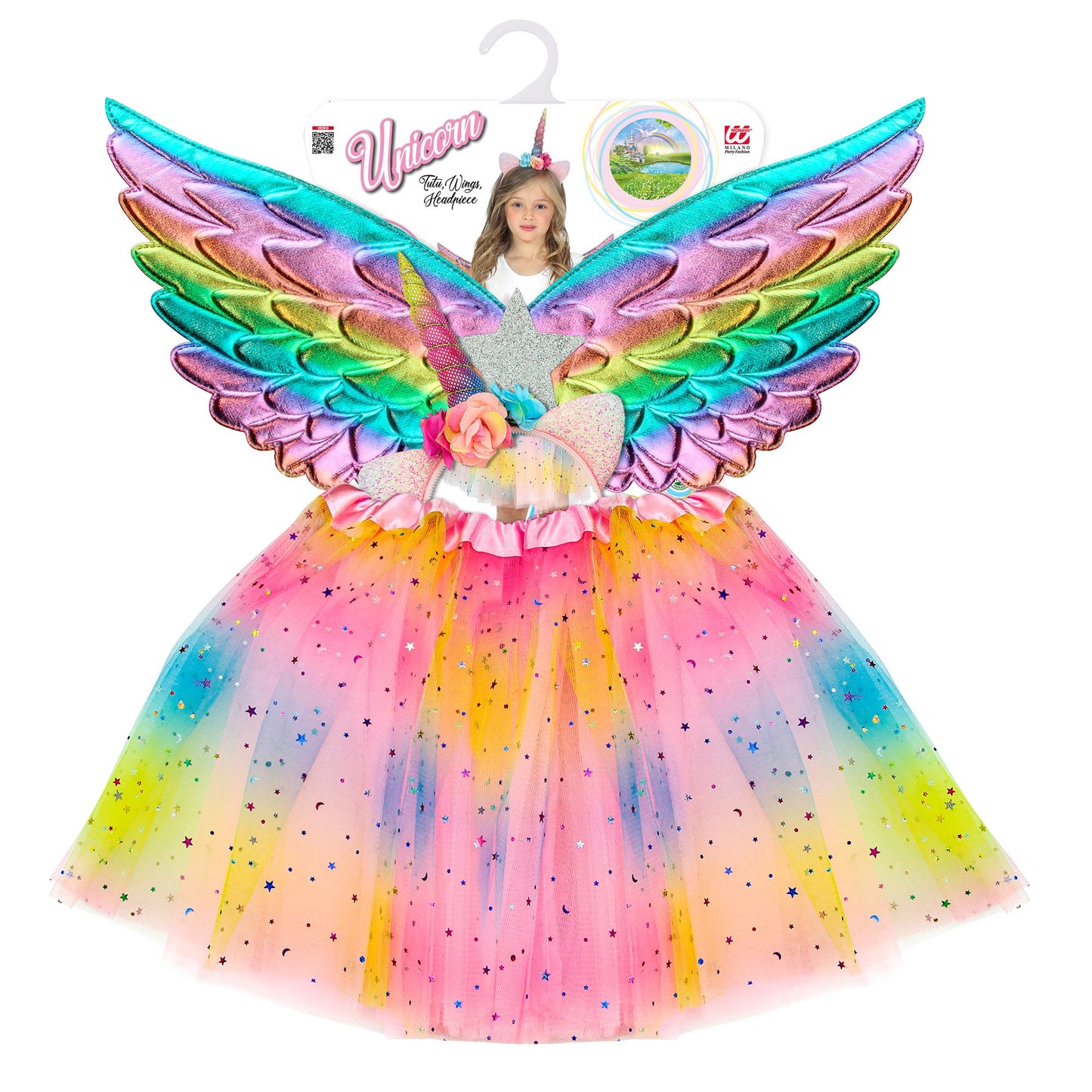 "EINHORN" (Tutu, Flügel, Haarreif) – Detailansicht
