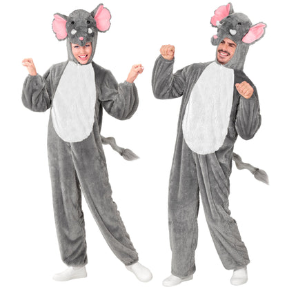 "ELEFANT SOFT PLÜSCHKOSTÜM" (Overall mit Kapuze und Maske) – Vorderansicht