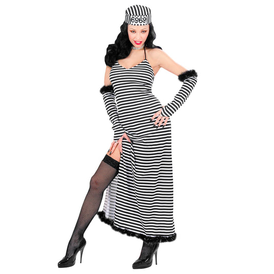 "ELEGANTE GEFANGENE" (Kleid, Handschuhe, Mütze) – Vorderansicht