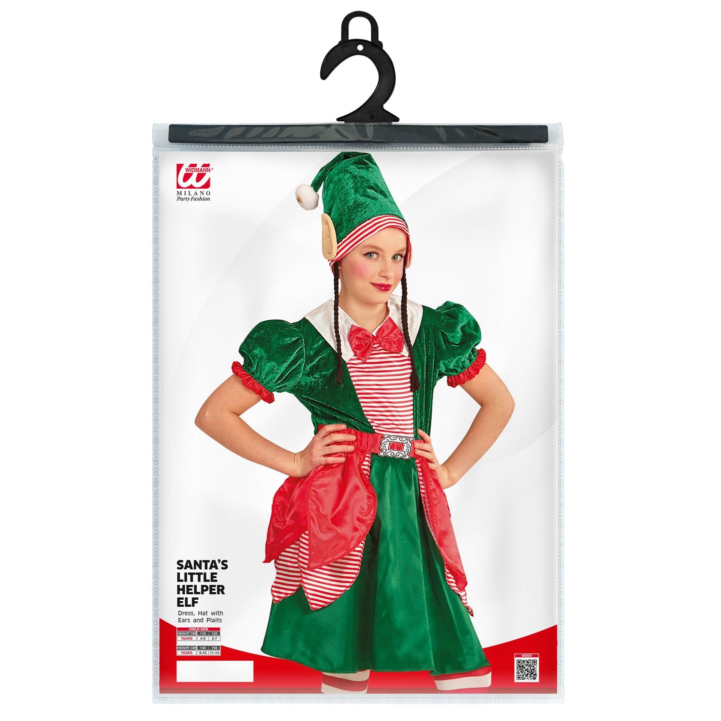 "ELF - SANTAS KLEINE HELFERIN" (Kleid, Mütze mit Ohren und Zöpfen) – Ansicht 4