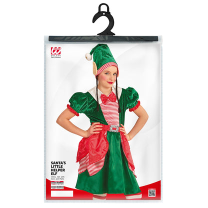 "ELF - SANTAS KLEINE HELFERIN" (Kleid, Mütze mit Ohren und Zöpfen) – Ansicht 4