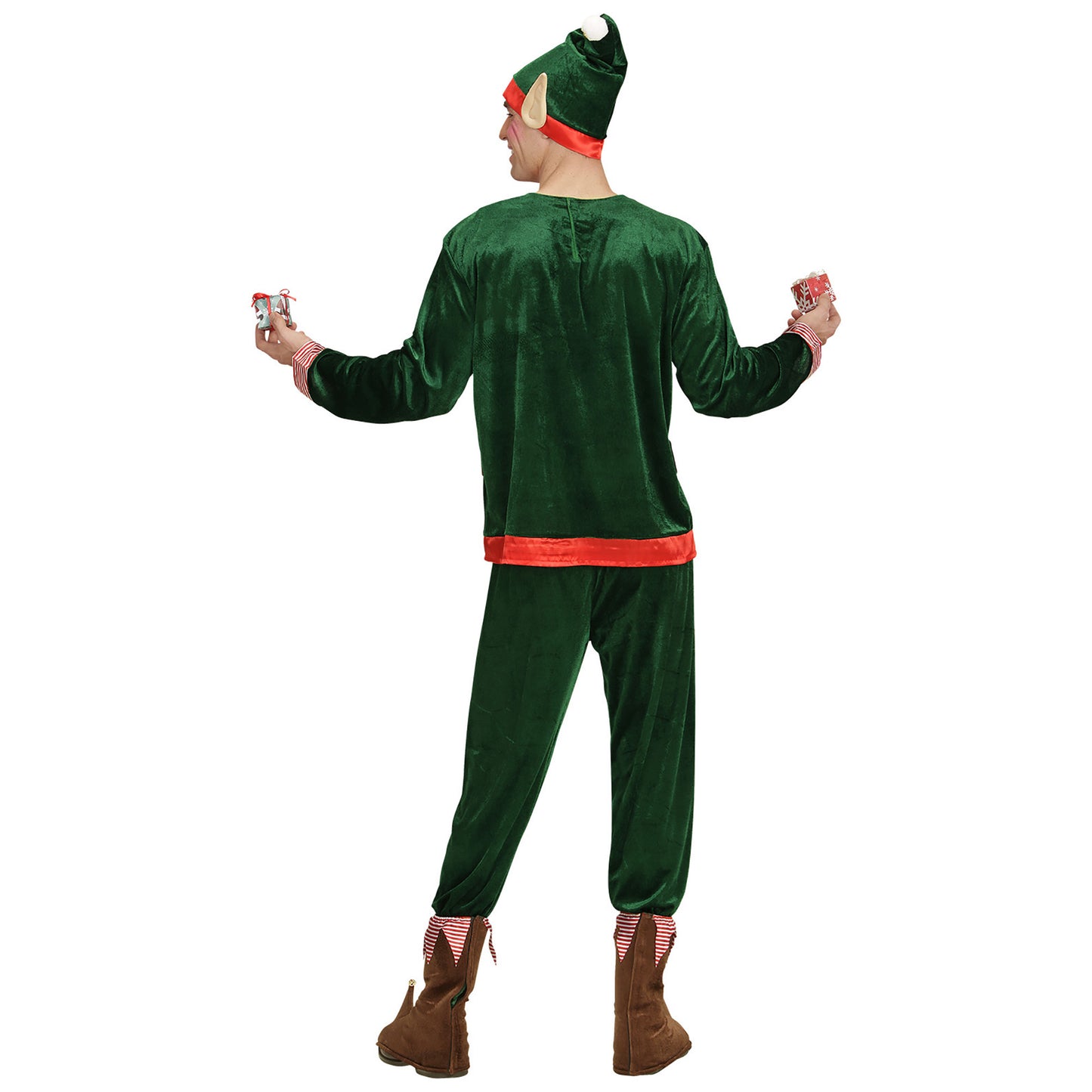 "ELF - SANTAS KLEINER HELFER" (Oberteil, Hose, Schuhüberzieher, Mütze mit Ohren) – Ansicht 3