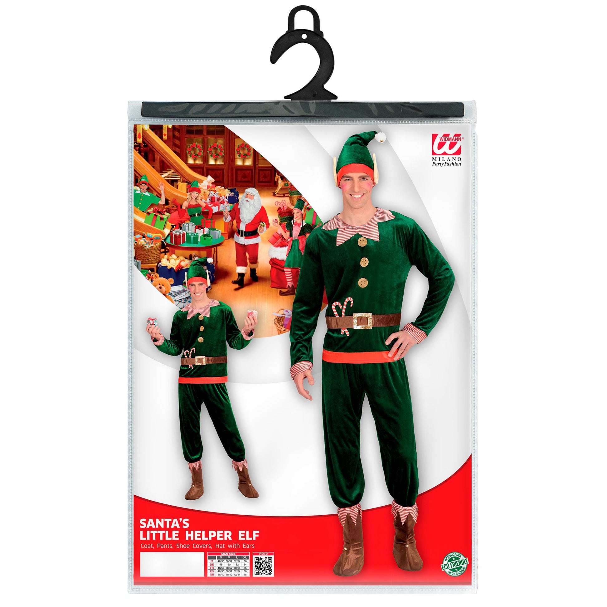 "ELF - SANTAS KLEINER HELFER" (Oberteil, Hose, Schuhüberzieher, Mütze mit Ohren) – Ansicht 4