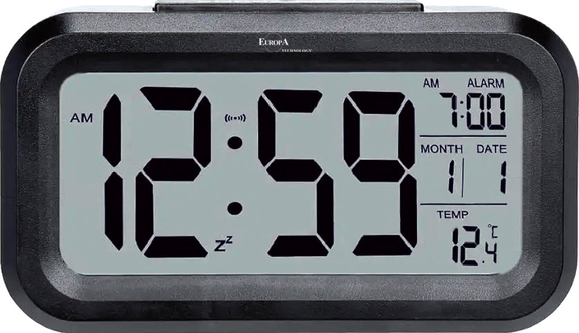 ELITE Sveglia digitale con luce LED automatica (sensore crepuscolare) - NERO - Digital alarm clock with automatic LED light (twilight sensor) - BLACK DV201_B Multifunction - Armbanduhr Schwarz