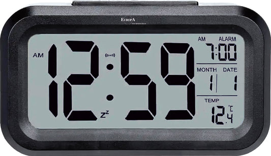 ELITE Sveglia digitale con luce LED automatica (sensore crepuscolare) - NERO - Digital alarm clock with automatic LED light (twilight sensor) - BLACK DV201_B Multifunction - Armbanduhr Schwarz