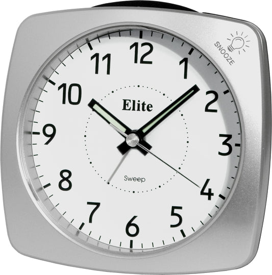 ELITE Sveglia silent con luce e snooze - ARGENTO - Silent alarm clock with light and snooze - SILVER ST4500_S Multifunction - Armbanduhr Silber