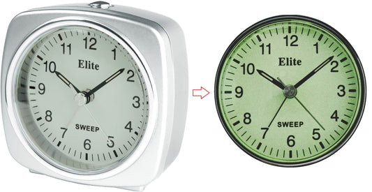 ELITE Sveglia silent con luce e snooze. quadrante fosforescente - ARGENTO - Silent alarm clock with light and snooze. phosphorescent dial - SILVER RS7160_S Multifunction - Armbanduhr Silber