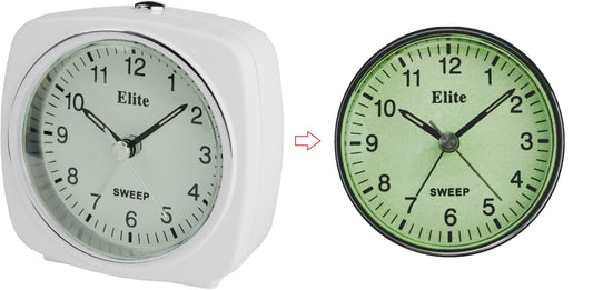 ELITE Sveglia silent con luce e snooze. quadrante fosforescente - BIANCO - Silent alarm clock with light and snooze. phosphorescent dial - WHITE RS7160_W Multifunction - Armbanduhr Weiss