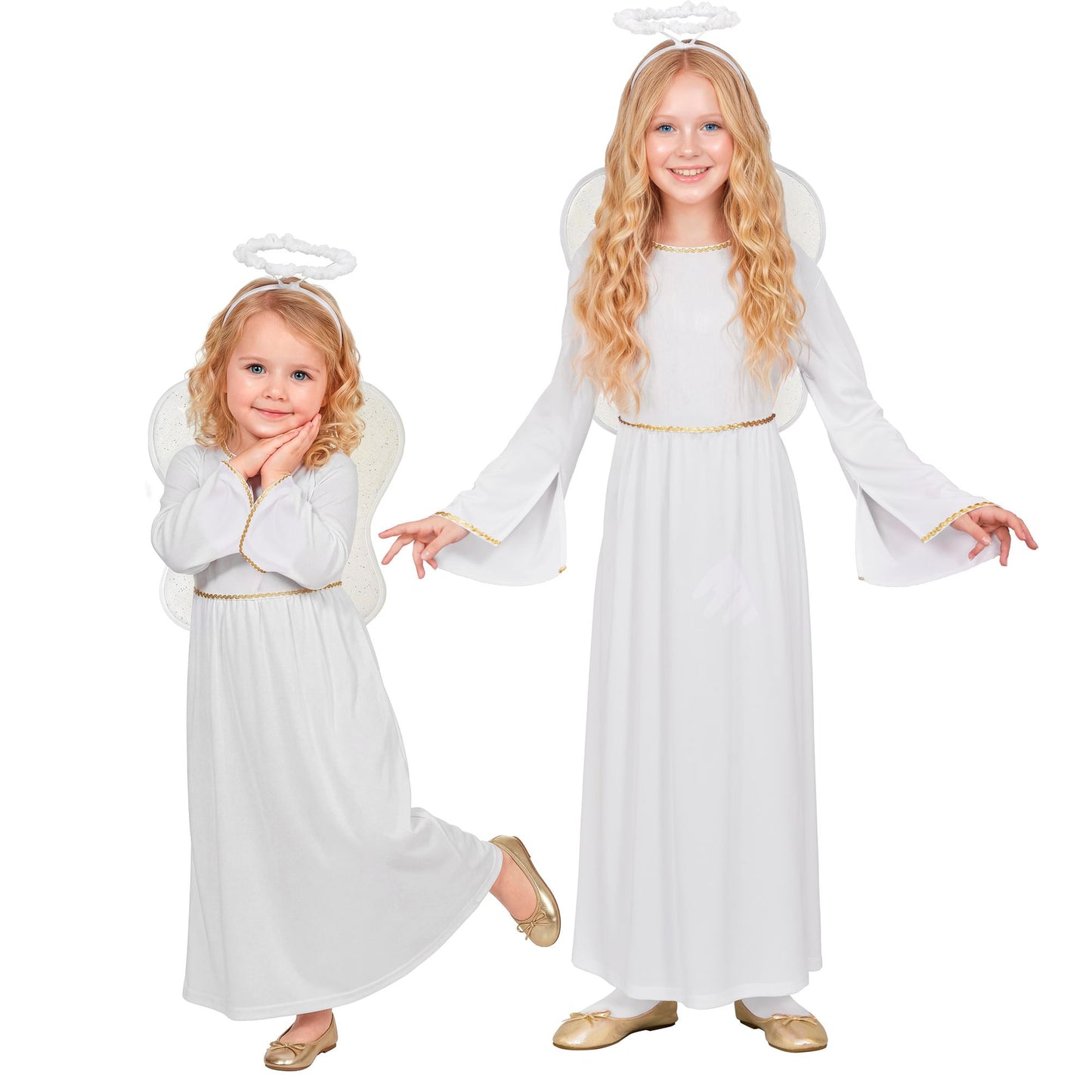 "ENGEL" (Kleid, Flügel, Heiligenschein) – Vorderansicht