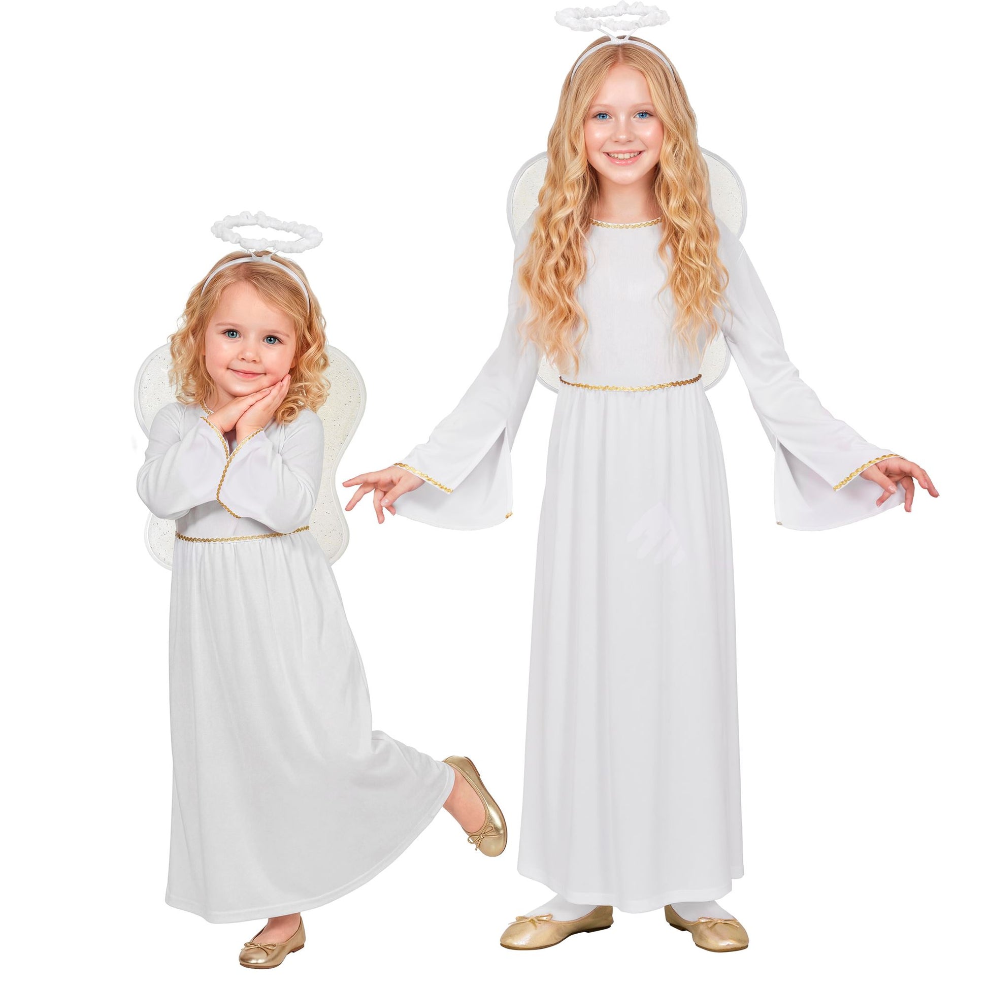 "ENGEL" (Kleid, Flügel, Heiligenschein) – Vorderansicht
