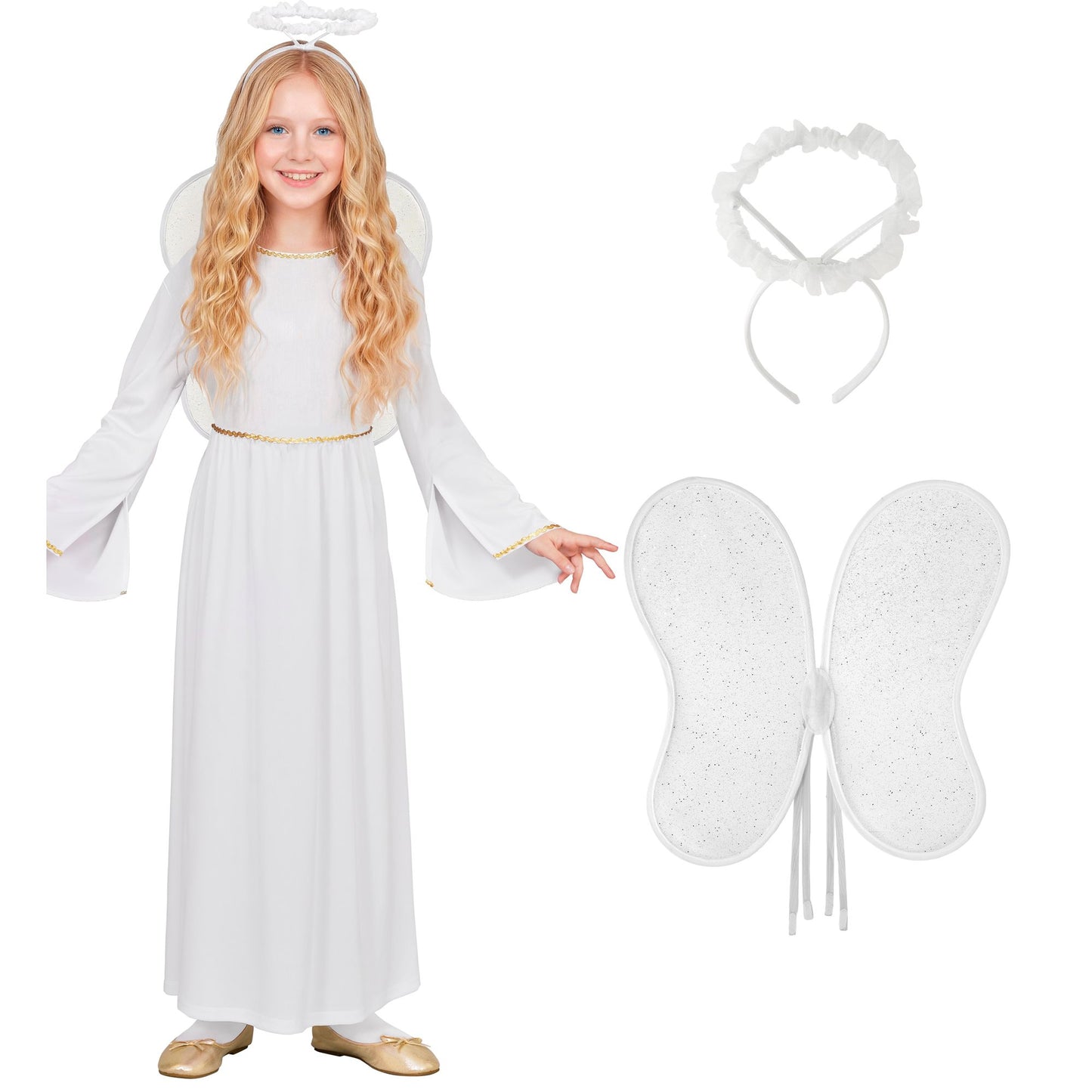 "ENGEL" (Kleid, Flügel, Heiligenschein) – Detailansicht