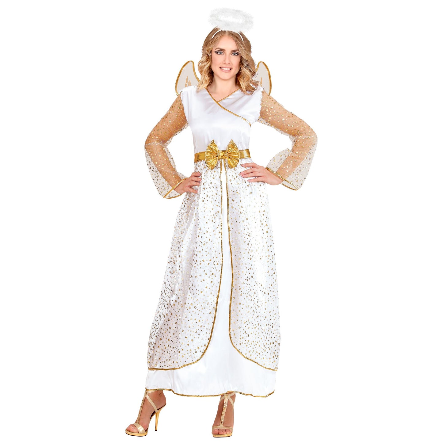 "ENGEL" (Kleid, Flügel, Heiligenschein) – Vorderansicht