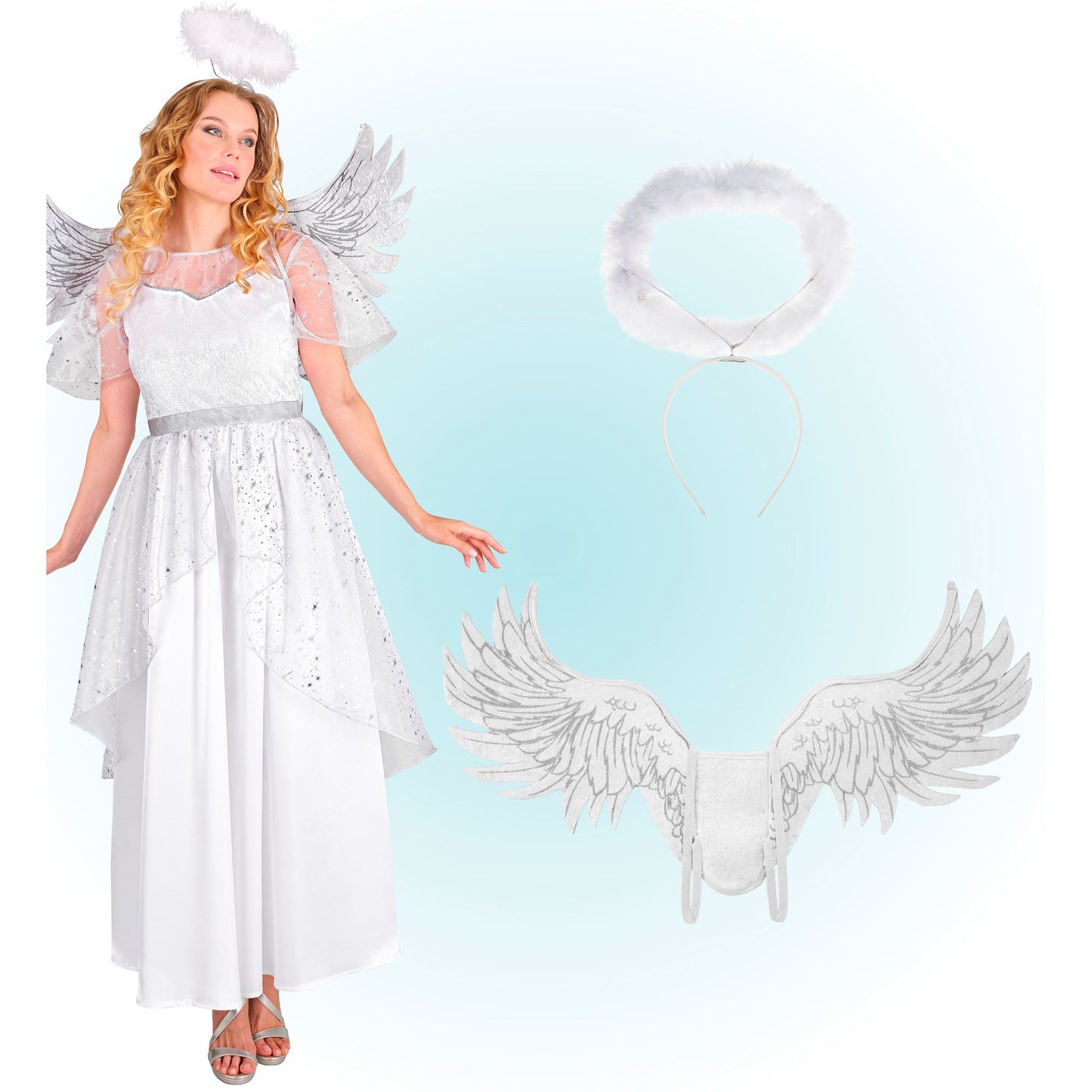 "ENGEL" (Kleid, Flügel, Heiligenschein) – Detailansicht