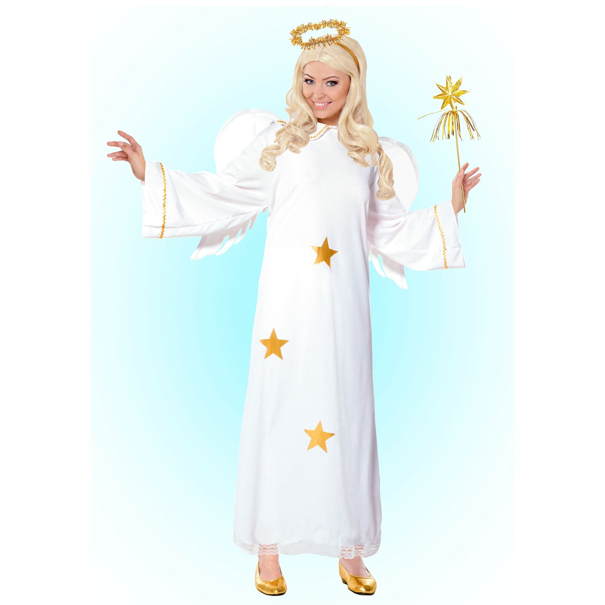"ENGEL" (Kleid, Flügel, Heiligenschein) – Vorderansicht
