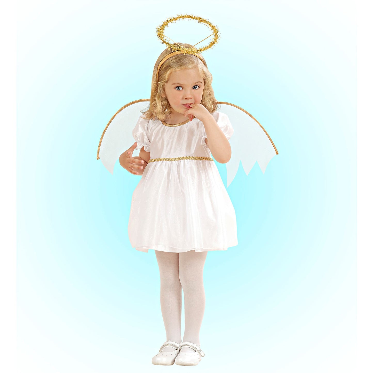"ENGEL" (Kleid, Flügel, Heiligenschein) – Vorderansicht
