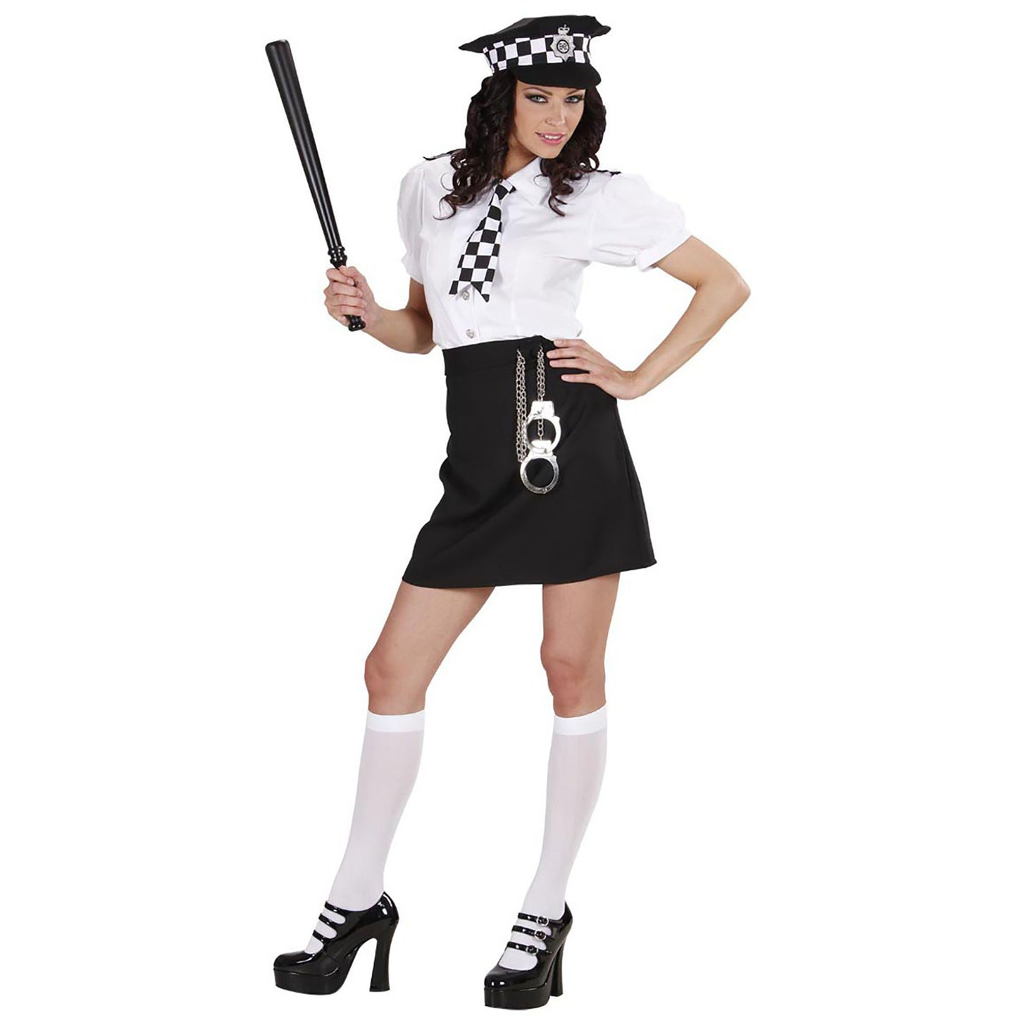 "ENGLISCHE POLIZISTIN" (Bluse, Rock, Krawatte, Hut, Handschellen) – Ansicht 3