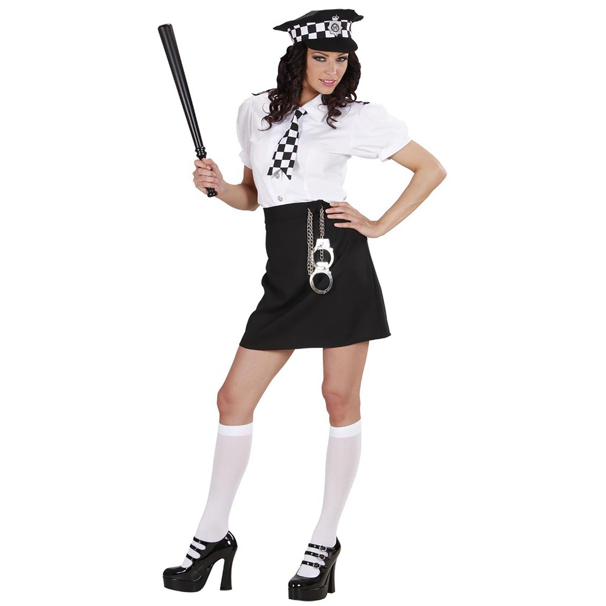 "ENGLISCHE POLIZISTIN" (Bluse, Rock, Krawatte, Hut, Handschellen) – Ansicht 3