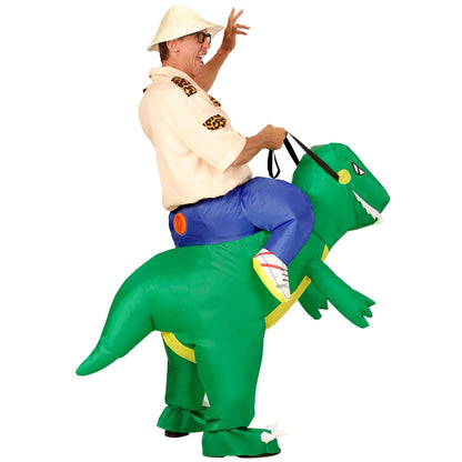 "ENTDECKER AUF DINOSAURIER" (aufblasbares Kostüm m. integriertem Gebläse, Hut) – Detailansicht
