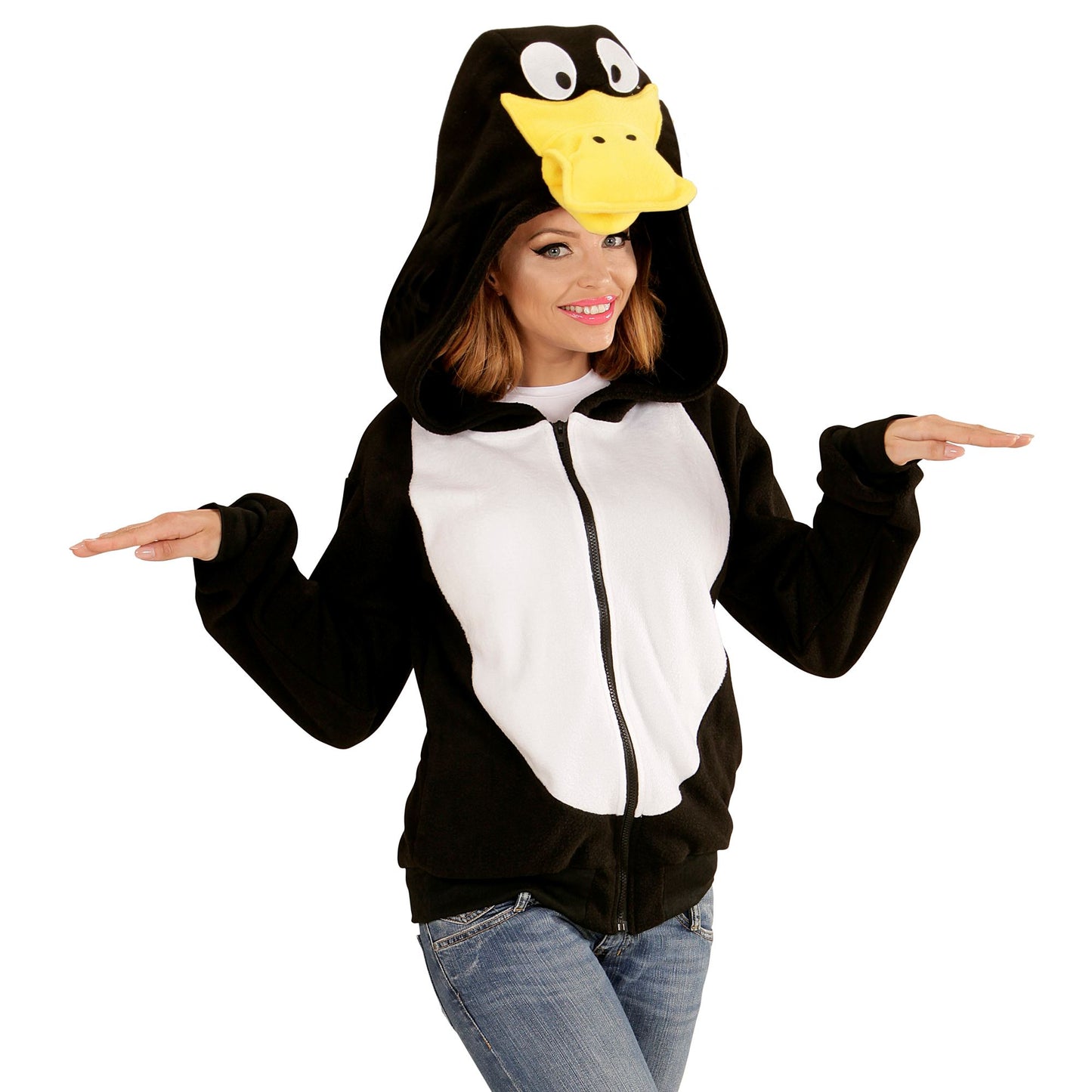 "ENTE" (Fleecejacke mit Kapuze) – Detailansicht