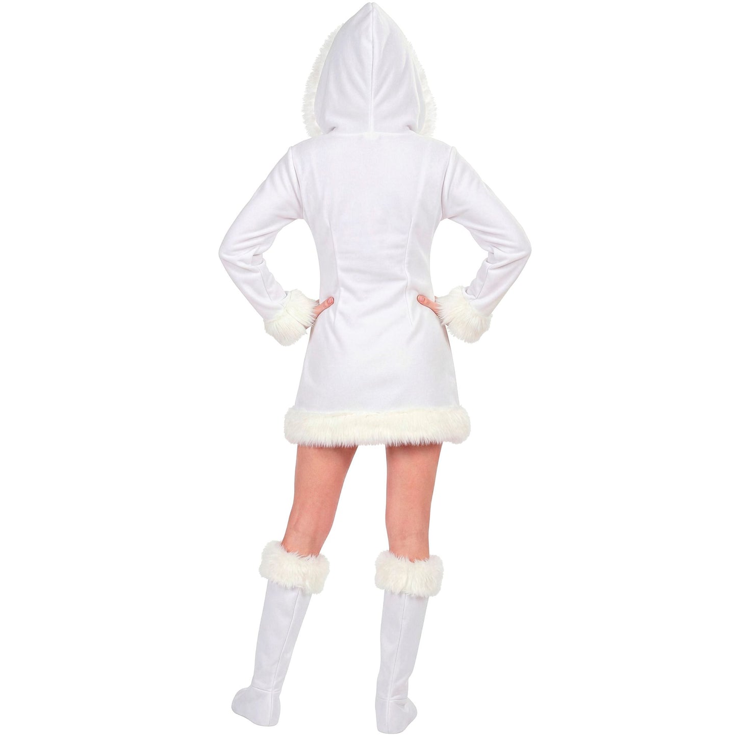 "ESKIMO" (Kleid mit Kapuze und Stiefelüberzieher mit Plüsch) – Ansicht 3