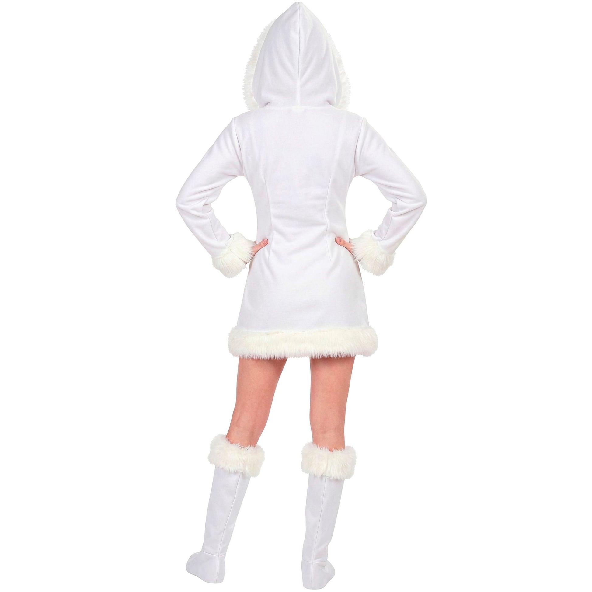 "ESKIMO" (Kleid mit Kapuze und Stiefelüberzieher mit Plüsch) – Ansicht 3